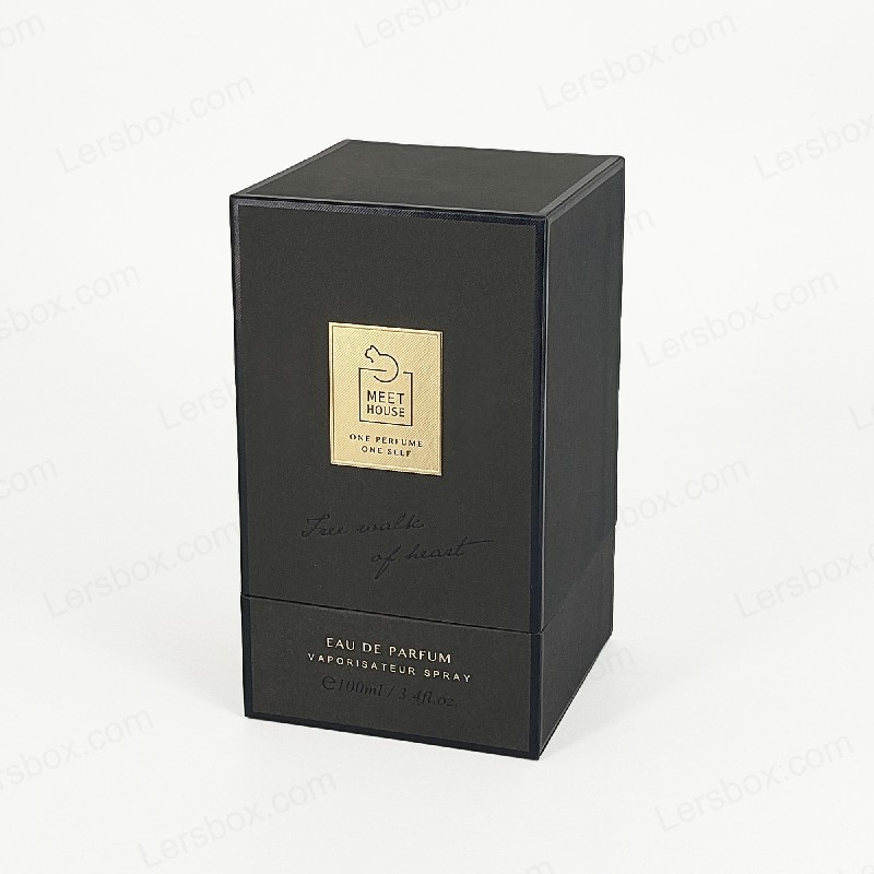 Perfumová krabice zlaté fólie s tuhým víkem, základnou a zásobníkem Eva pro luxusní displej HP034