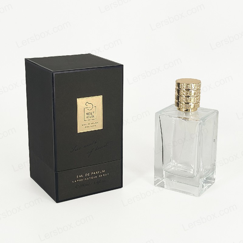 Perfumová krabice zlaté fólie s tuhým víkem, základnou a zásobníkem Eva pro luxusní displej HP034